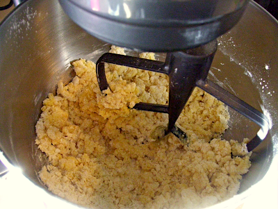 3) Mix 2 whole eggs and egg yolks into flour mixture. Blend until dough is smooth. If dough is too dry to come together, you may add a tablespoon of water, 1 tsp at a time. Knead by hand for the last minute or so.